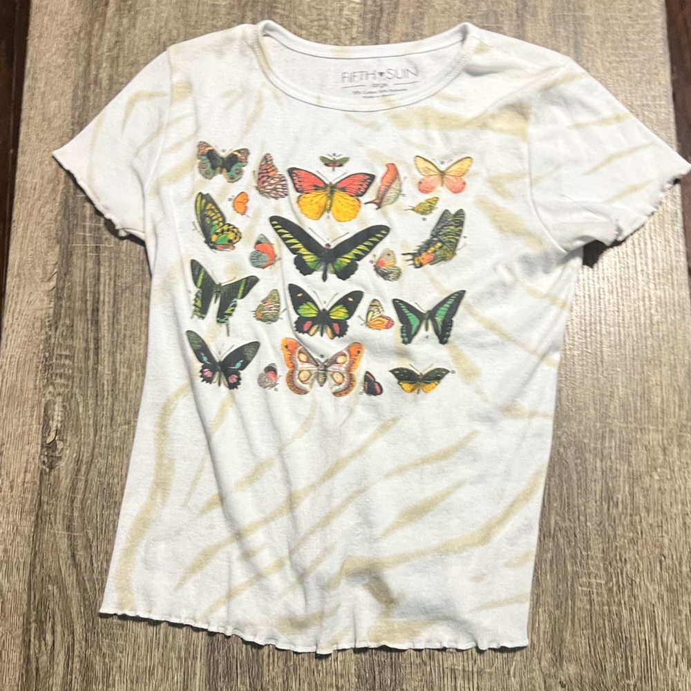 A butterfly themed shirt from Fifth Sun